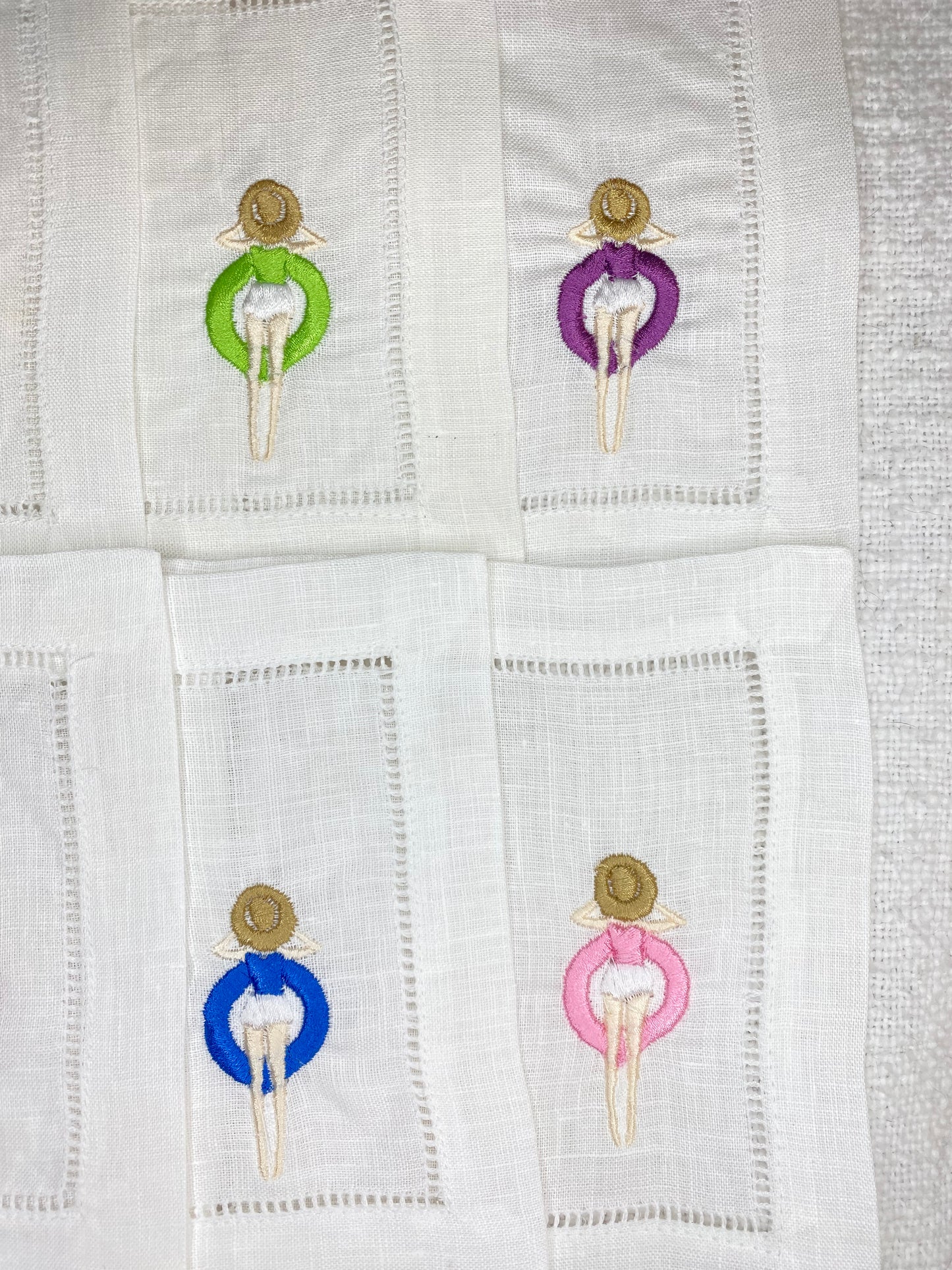 Sassy Sunbathers Linen Cocktail Napkin Set