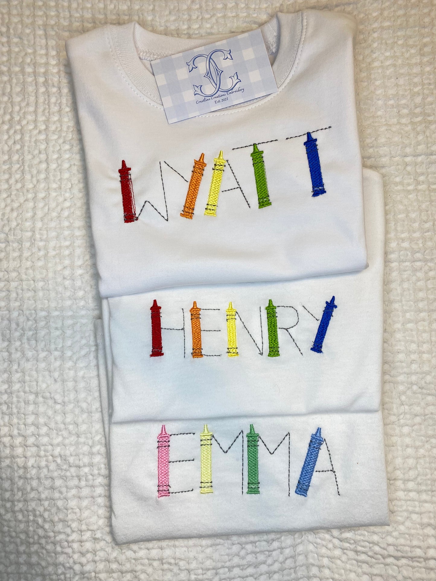 Girls Back to School (Crayon Font Monogram ) Puff Sleeve Shirt or Dress