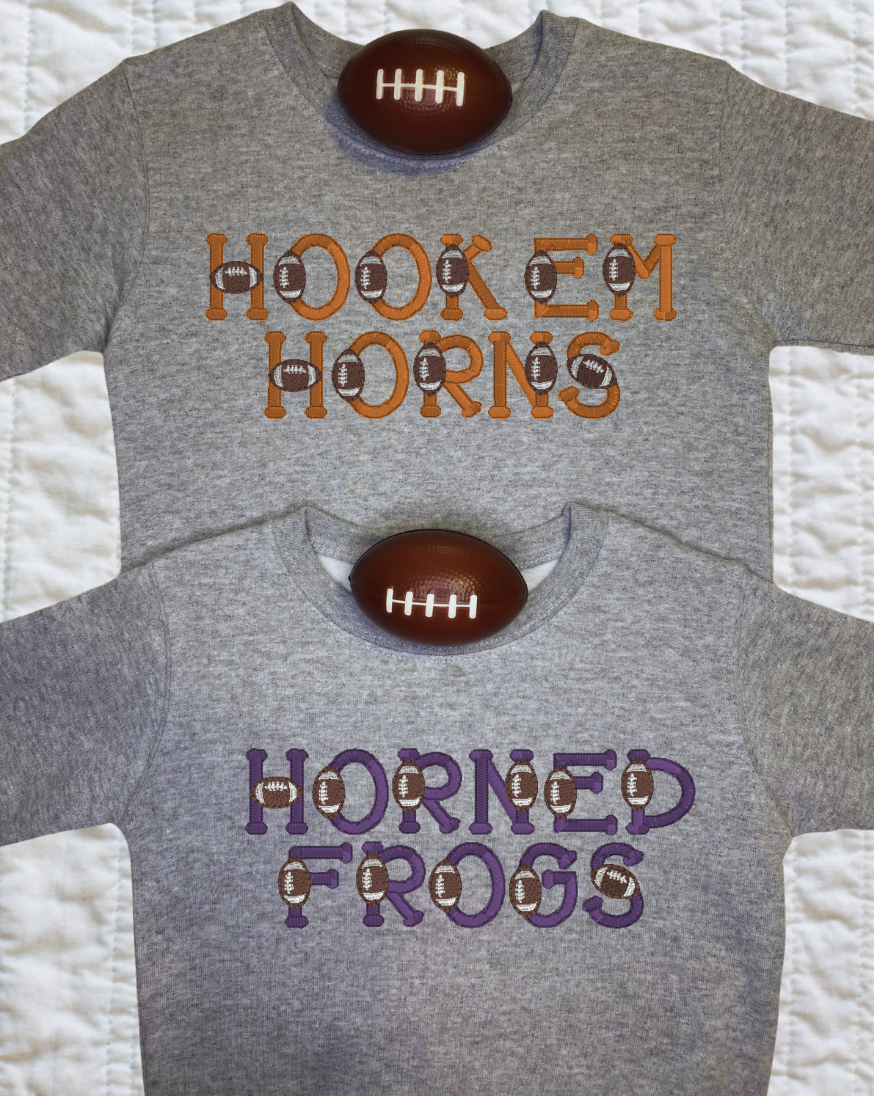 Girls or Boys Football Font Sweatshirt