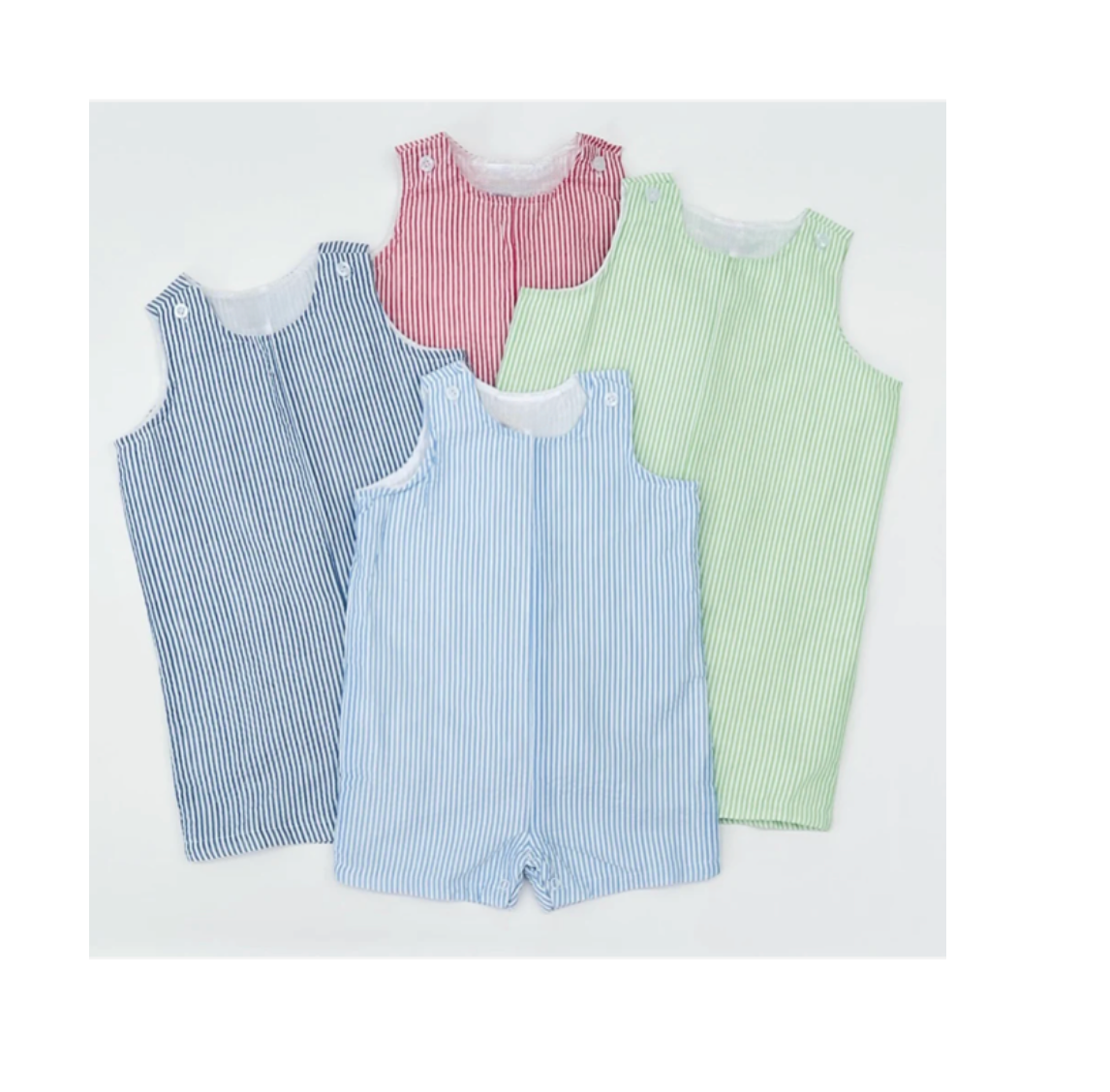 Boys Seersucker Shortalls/ Jon Jons
